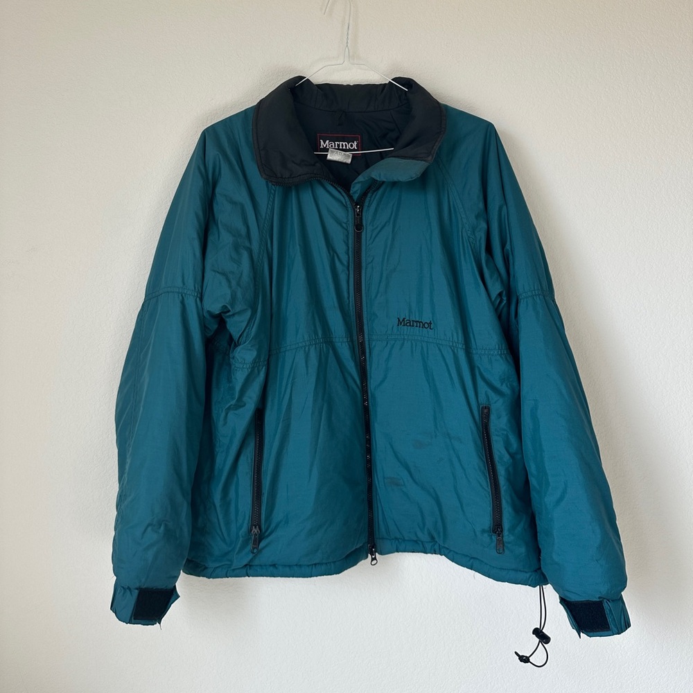 Vintage Marmot PrimaLoft Synthetic Down Jacket Green Winter Coat Large
